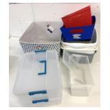 Lot of Assorted Storage Totes & Baskets
