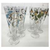 Vintage Mid Century Modern 8 Pilsner Glasses