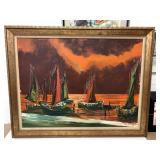 Tall Ship Oil Painting 47" x 37"
