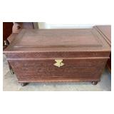 Carved Wooden Storage Trunk 39" x 21" x 23"