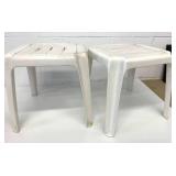 2 Plastic Patio Side Tables