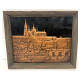 19" x 23" Framed Copper Craft Art