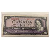 1954 Canadian $10 Banknote
