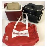 Igloo & Jaffro Coolers & Budweiser Duffle Bag