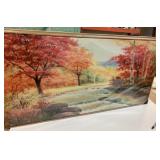 New 47" x 23" Canvas & Wood Frame Wall Print River