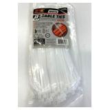 New 100 Pack PT 8" 40lb White Cable Ties