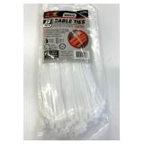 New 100 Pack PT 8" 40lb White Cable Ties