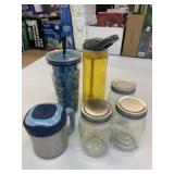 Assorted Jars & Water Bottles