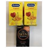 3 Bxs Durex Tropical & SKYN Condoms EXP 2028 & 29