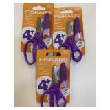 3 New Pairs Kids 5" Fiskars Scissors Purple