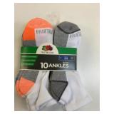 10 New Pairs Boys Ankle Socks Size L White