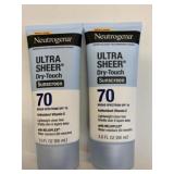 2x 88ml Neutrogena Ultra Sheer SPF70 Sunscreen