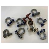 9 Assorted Galvanized Steel Shackles