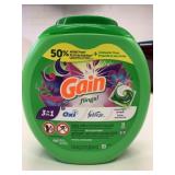 76-Pk Gain Flings 3 in 1 Laundry Detergent Pacs