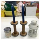 Assorted Candles & Holders Lot
