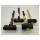 4 Assorted Rubber Mallets