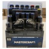 New Mastercraft 69 Pc Screwdriver & Bit Set