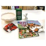 Moosehead Glass, Horse Figure, Magazines +