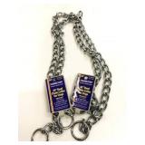 2 New 30" Steel Chain Collars For Dogs 4.0MM