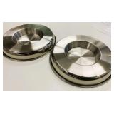 2 New Stainless Metal Pet Food Bowls