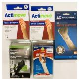 5 New Assorted Wrist Supports