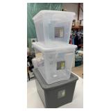 3 New Gracious Living 80, 72 & 39L Storage Totes