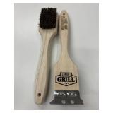 2 New Expert Grill Bristle BBQ Brushes