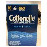 New Box 10 Cottonelle Flushable Wipes