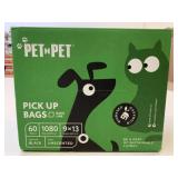 60 New Rolls Black Unscented Pet Poop Bags