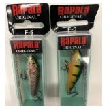 2 New Rapala Original F-5 Floating Lures