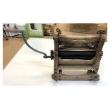 VTG Wooden Hand Crank Clothes Wringer