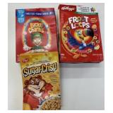 Froot Loops, Lucky Charms & Sugar Crisp Cereals