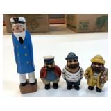 Fisherman & Captain Statue Lot 4" to 8"