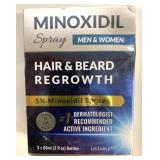 3x 60ml Minoxidil Spray Hair & Beard Regrowth