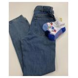 George Size 28x32 Jeans & Blue Jays Socks