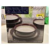New Pfaltzgraff 12 Pc Aria Red Dinnerware Set