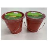 2 New Mainstays Citronella Candle Red Buckets