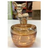 VTG Jeannette Glass Marigold Carnival Glass Powder