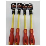 4 New F4P 1000V Slotted Insulated Screwdrivers