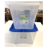 2 New Clear Gracious Living 39 & 52L Storage Totes