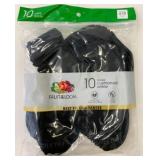 10 New Pairs Ladies Size 4-10 Ankle Socks Black