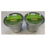 2 New Mainstays Citronella Candle Silver Buckets