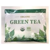 100 Tagged Organic Green Tea Bags
