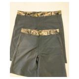 2 New Pairs Size 28 & 34 Shorts Grey & Camo Trim