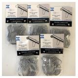 5 New Packs of 12 Shower Curtain Hooks