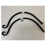 2 New Black Forged Metal Plant Brackets