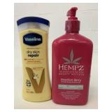 Vaseline Dry Skin Repair & Hempz Body Moisturizer