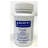90 Capsules Folate 400 Dietary Supplement