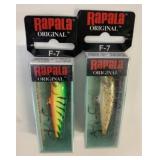 2 New Rapala Original F-7 Floating Lures