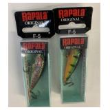 2 New Rapala Original F-5 Floating Lures